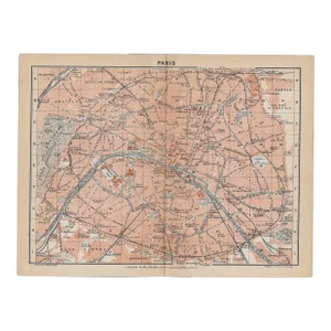 Antique Map of Paris
