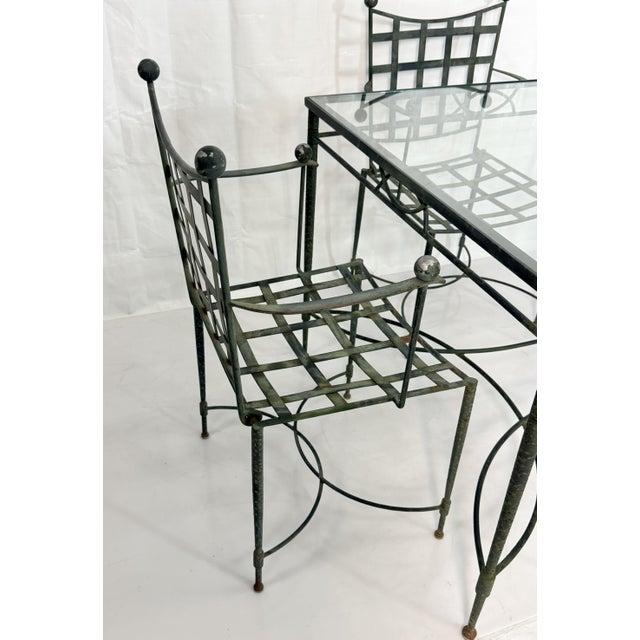 1970s Mario Papperzini for Salterini Iron Patio Dining Set, 6 Chairs & Matching Table, Attributed For Sale - Image 10 of 18