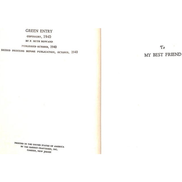 Traditional "Green Entry" 1940 Howard, F. Ruth For Sale - Image 3 of 6