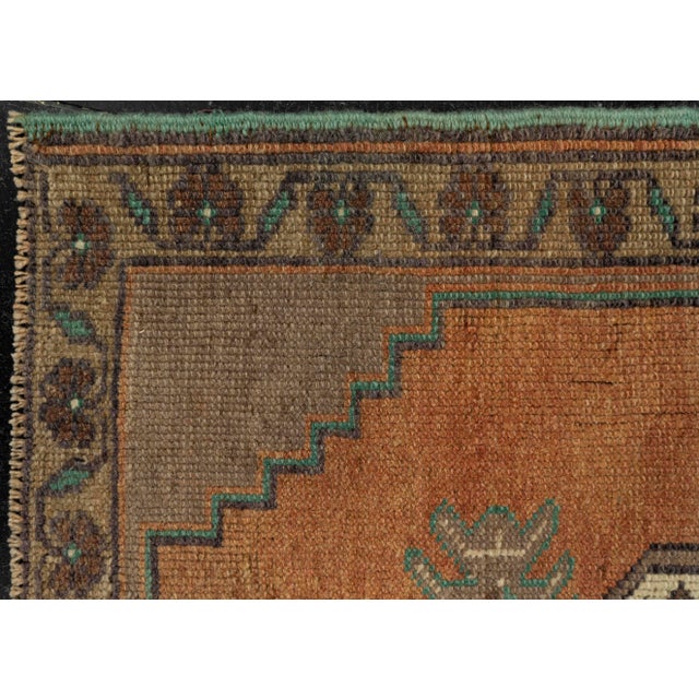 Early 21st Century Turkish Mini Rug Oriental Hand Knotted Vintage Rug 1'9" x 3' #21167 For Sale - Image 5 of 8