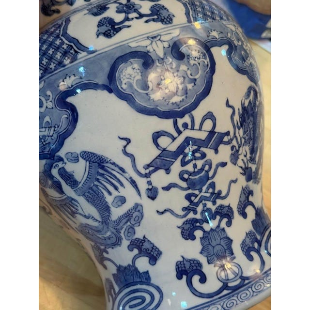 Mid 20th Century Chinoiserie Lidded Ginger Jar 9.5 X 16.5 For Sale - Image 6 of 6
