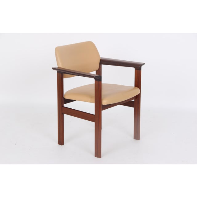 1980s Danish Armchairs with Light Leather Upholstery from Sibast Furniture, 1960s, Set of 4 For Sale - Image 5 of 15