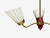 Wood 1950s Swedish Modern, Three-Light Pendant Light, Brass, Wood, Glass For Sale - Image 7 of 11