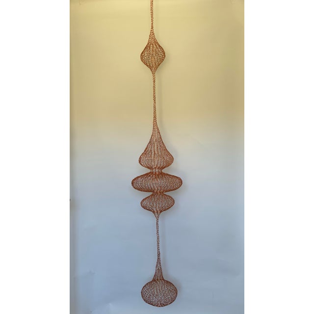 Modern Large Handwoven Copper Wire Sculpture in the Style of Ruth Asawa #23 For Sale - Image 3 of 4