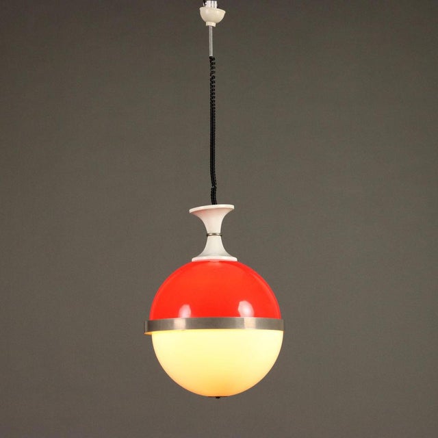 Vintage Pendant in 2-Tone Aluminium and Plastic, Italy, 1970s For Sale - Image 5 of 7