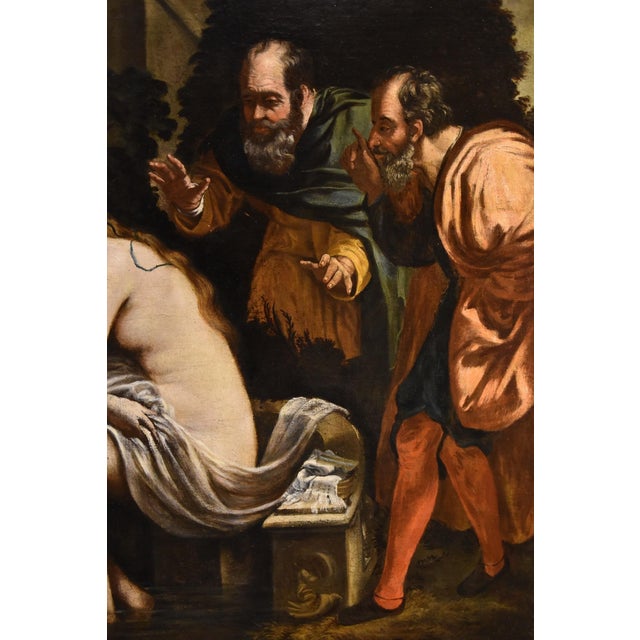 Roman School Artist, Susanna and the Elders, 17th Century, Oil on Canvas, Framed For Sale - Image 9 of 18