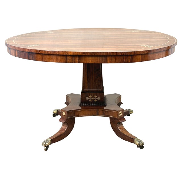Small Regency Circular Rosewood and Brass Inlaid Centre Table, 1825 For Sale - Image 14 of 16