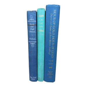 Vintage Female Author Hardcover Book Collection Set of 3 Blue Green