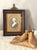 An elegant antique walnut box frame from the late 19th century, embellished with a spectacular gilded bronze moulding. A...
