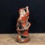 This charming vintage Chinese sculpture is crafted from bronze, featuring a rich, dark patina with vibrant red and gold...