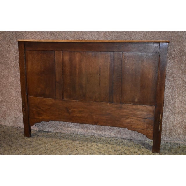 Antique French Three Quarter Size Oak Headboard, Footboard, Rails with