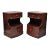 Pair Vtg Chinese Chippendale Flame Mahogany 2 Drawer Nightstands Bedside Tables For Sale