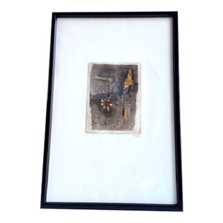 1970s Limited Edition Signed Aquatint Etching by Johnny Friedlaender 'Fleurs Viii' For Sale