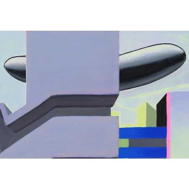 Nico Pearleyes, Surreal Urban Landscape and Floating Trees, 2024, Acrylic on Paper, Framed For Sale - Image 11 of 15