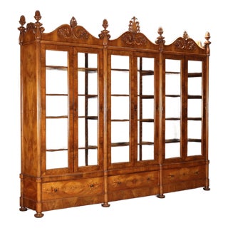 Italian Bookcase in Walnut For Sale