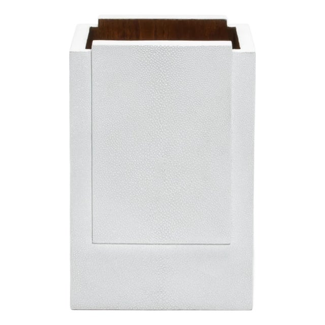 Waste Bin in White Shagreen by R&y Augousti For Sale