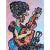Cubism Alexander Arshansky, Cubist Painting, "Mandolin Player" For Sale - Image 3 of 3