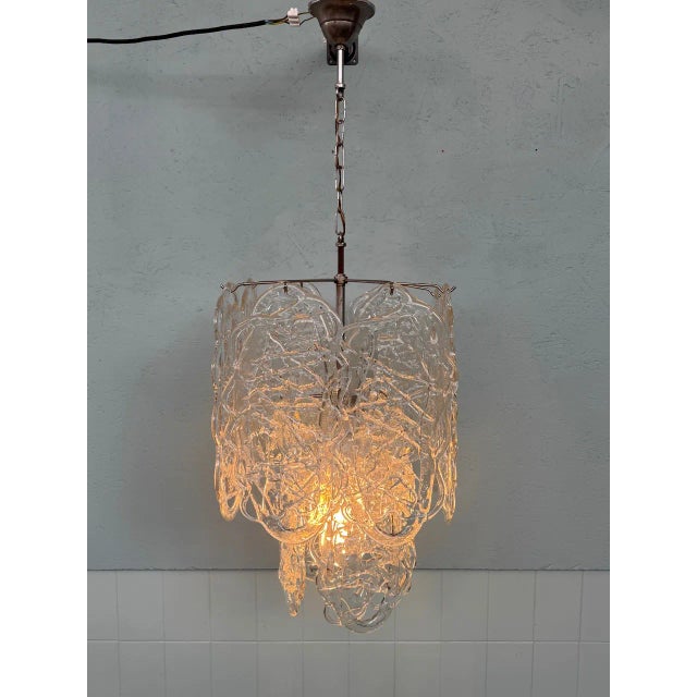 1960s Italian Glass Ragnatela Model Pendant from Mazzega, 1960s For Sale - Image 5 of 18