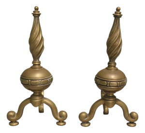 French Brass Andirons, Set of 2