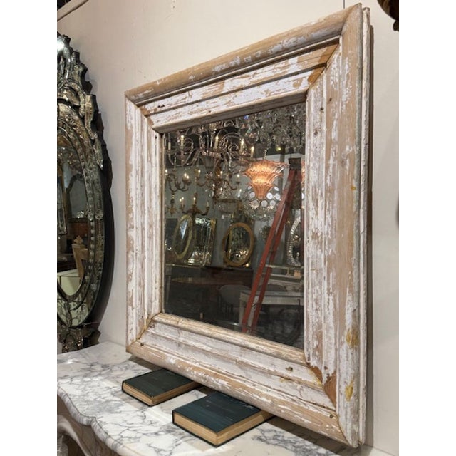 French Gessso Over Pine Mirror For Sale - Image 4 of 7
