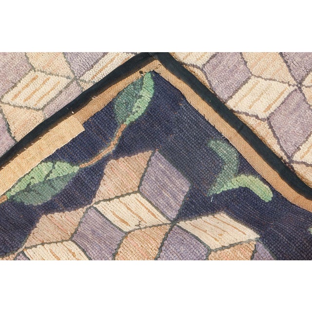 Doris Leslie Blau Vintage American Hooked Geometric Rug For Sale - Image 9 of 9