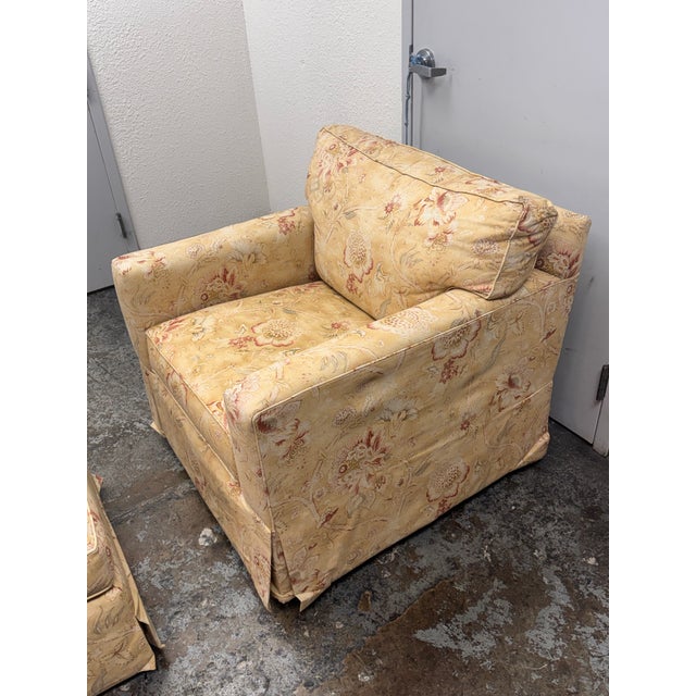 Early 21st Century McCreary Modern for Macy’s Modern Concepts Floral Swivel Chair + Ottoman For Sale - Image 5 of 12