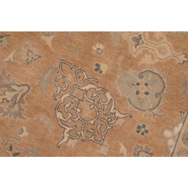 1990s Shabby Chic Brown/Green Wool Rug - 8'0'' X 9'8'' For Sale - Image 5 of 10