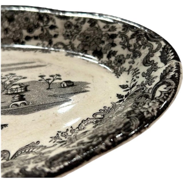Mid 20th Century Antique Pickman s.a La Cartuja De Sevilla Oblong Transferware Serving Dish, Spain For Sale - Image 5 of 7