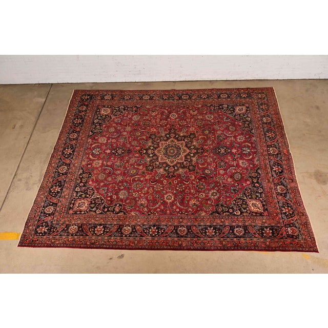 Makhmalbaf Signed Fine Hand-Woven Persian Ghom Room Size Wool Rug, Circa 1940s For Sale - Image 11 of 11