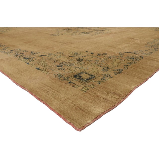 Antique Turkish Oushak Rug - 12'04 X 13'10 For Sale - Image 4 of 10