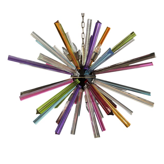Crystal Prism Sputnik Chandelier, Italy, 1990s For Sale