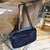 Iconic Chanel 2.55 Blue Metallic Leather and Black Chain Shoulder Bag For Sale - Image 15 of 17