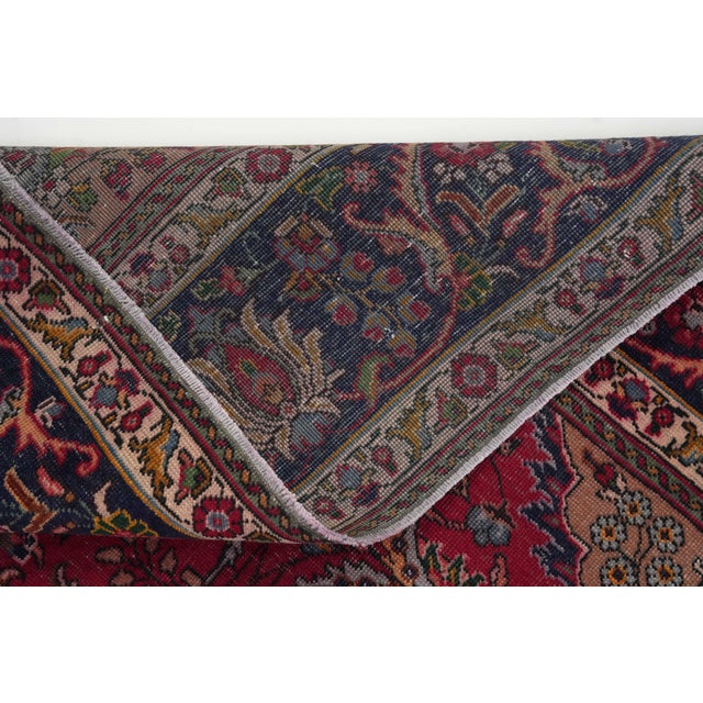 Red 1970s Vintage Persian Handmade Wool 10x13 Red Area Rug For Sale - Image 8 of 11