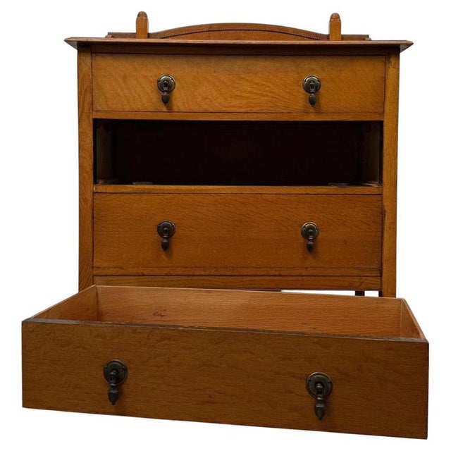 Antique Early 20th Century English Edwardian Oak Chest of Drawers For Sale - Image 3 of 12