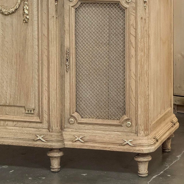 19th Century Louis XVI Stripped Oak and Ormolu Marble Top Buffet For Sale - Image 11 of 18