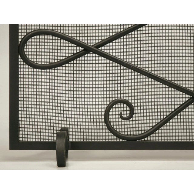 Steel & Brass Fireplace Screen With Mesh For Sale In Chicago - Image 6 of 9
