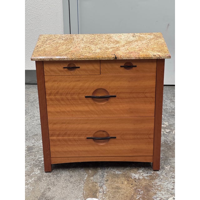 Rustic Style Chest of Drawers With Granite Surface For Sale - Image 9 of 12