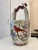 Red Vintage Floral & Bird Ceramic Water Bucket Vase/Planter For Sale - Image 8 of 12