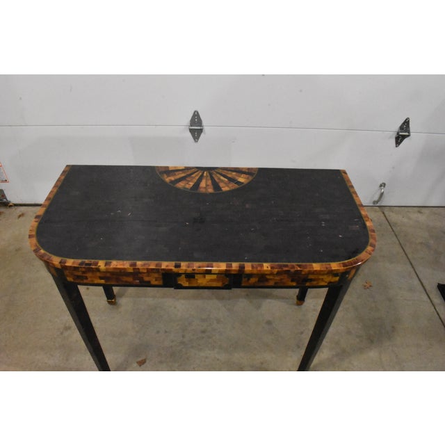 Stone Maitland-Smith Tessellated Stone Console Table W/Sunburst For Sale - Image 7 of 15