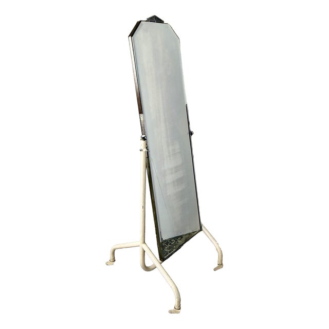 Vintage Art Deco Cheval Mirror with Industrial Function, 1930s For Sale