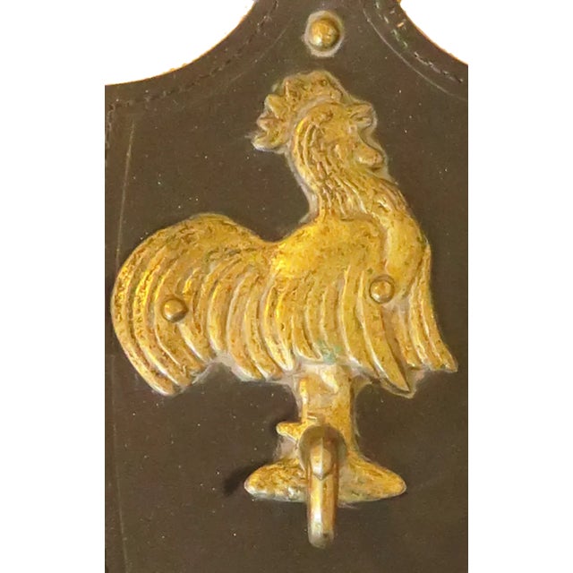 French Brass & Leather Wall Hook For Sale - Image 4 of 4