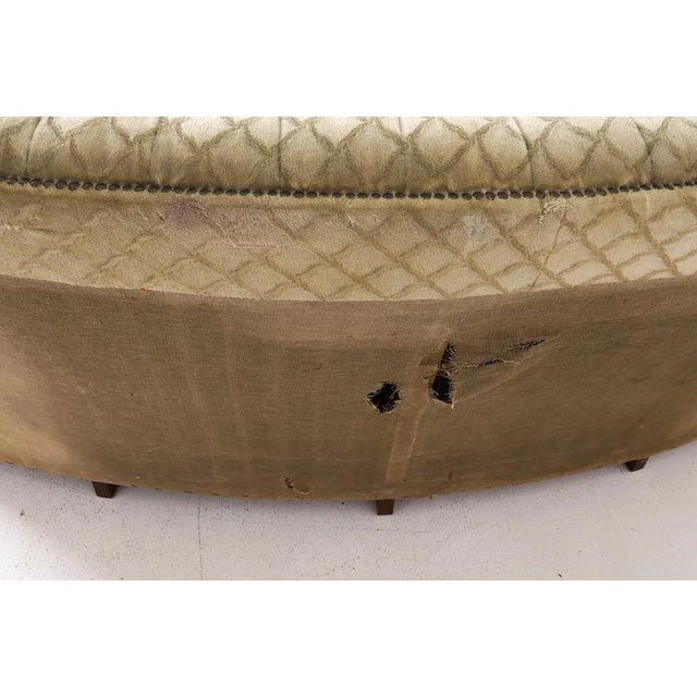 1950s Art Deco Danish Curved Banana Sofa W Textured Mohair Type Upholstery For Sale - Image 12 of 18