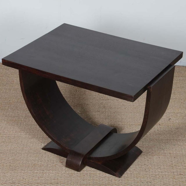 Vintage French Art Deco Oak Side Table, 1930s For Sale - Image 4 of 7