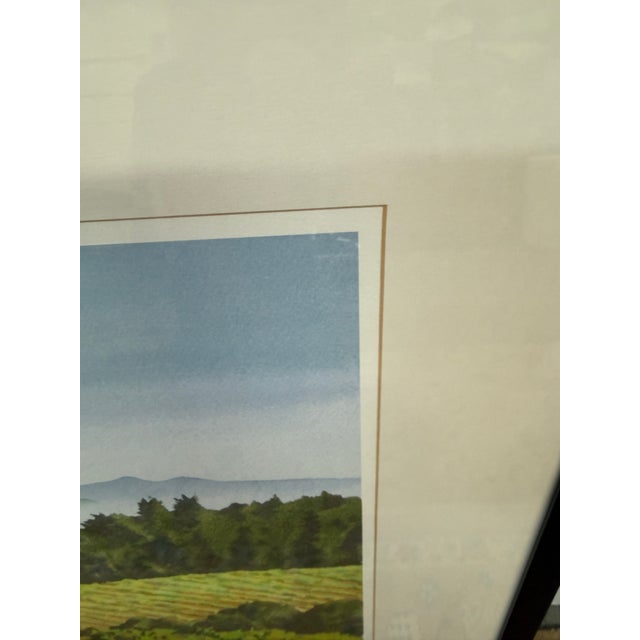 Green Ray Jacobson Wine Country Giclee Watercolor, Certificate For Sale - Image 8 of 12