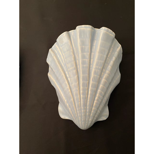 Pair of 1930s Shells by Bretby English Ceramic Wall Flowers Pots. Marked with model number 517 in color light grey