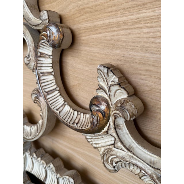 White 1950's Carved Spanish Rococo King Size Headboard in Silver by Mariano Garcia For Sale - Image 8 of 18