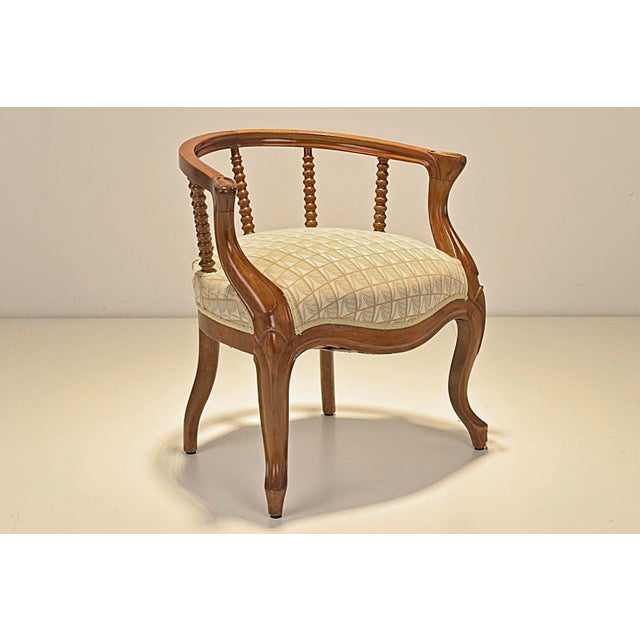 Late Biedermeier Upholstered Walnut Armchair, Germany, 1870s For Sale - Image 8 of 16