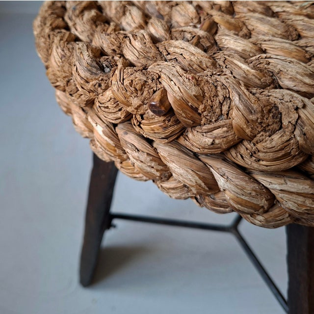 Wood Stool attributed to Adrien Audoux and Frida Minnet, 1950s For Sale - Image 7 of 11