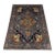 Blue Afghan Sultani Natural Dye Wool Rug, Persian Heriz Medallion Design, 5′9″ × 8′ For Sale