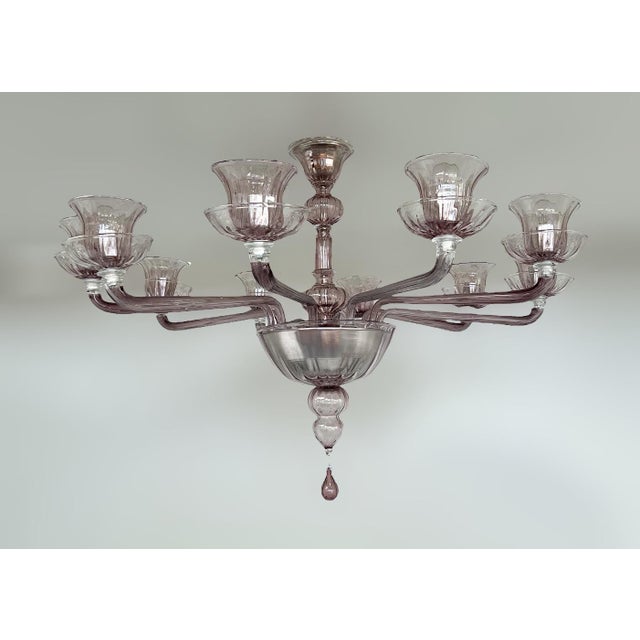 Italian 21st Century Amethyst Venetian Chandelier by Fabio LTD For Sale - Image 3 of 9
